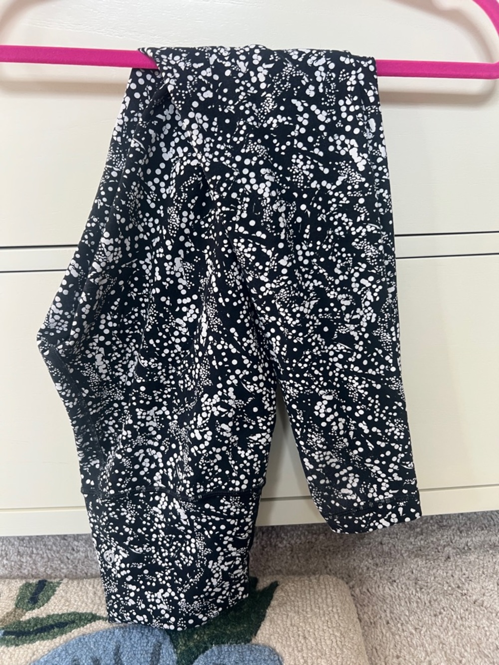 Lululemon high waist black and white wunder under full length leggings size 6